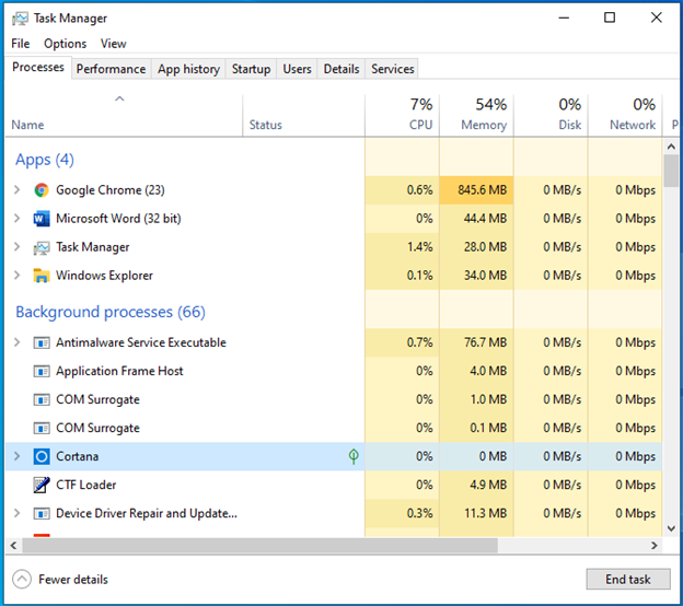 End Processes in Task Manager