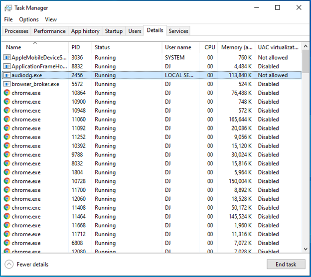 End Tasks in Task Manager