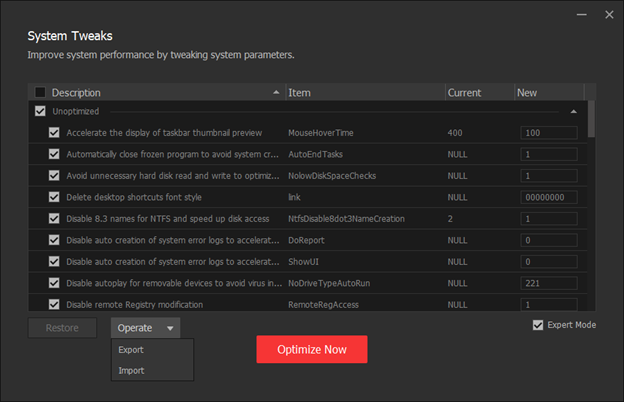 System Tweaks